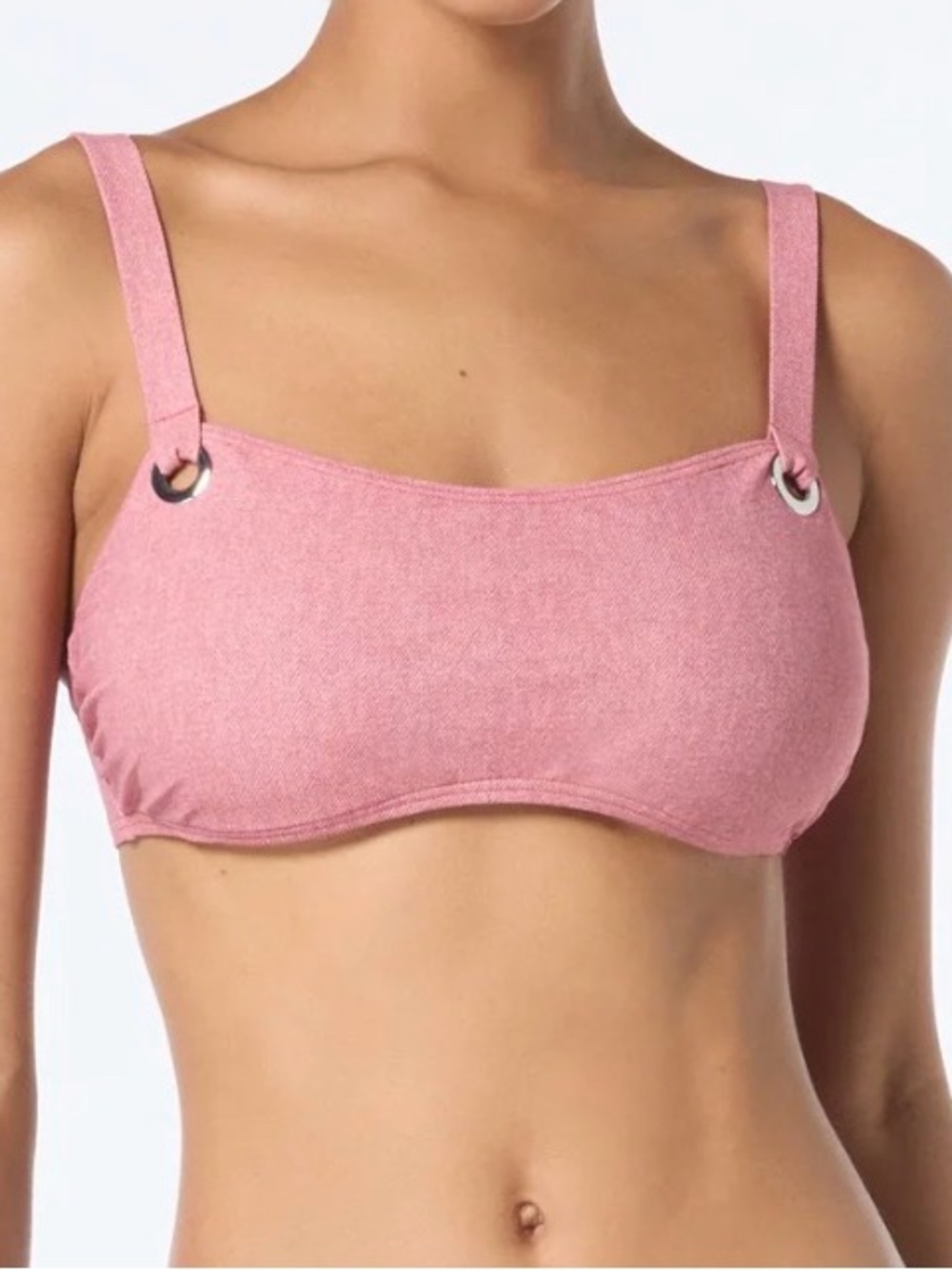 Michael Kors grommet bikini top color rose water NWT size L